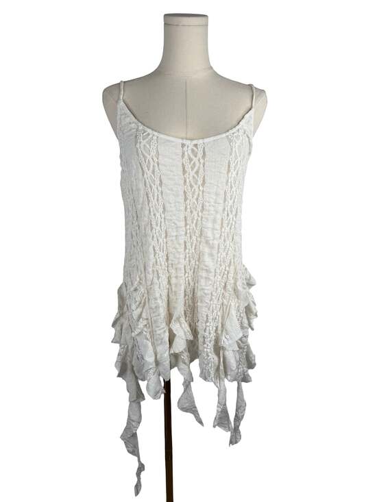Zara Tops - Zara White Lace Ruffle Hem Camisole Tank Top Large NWT